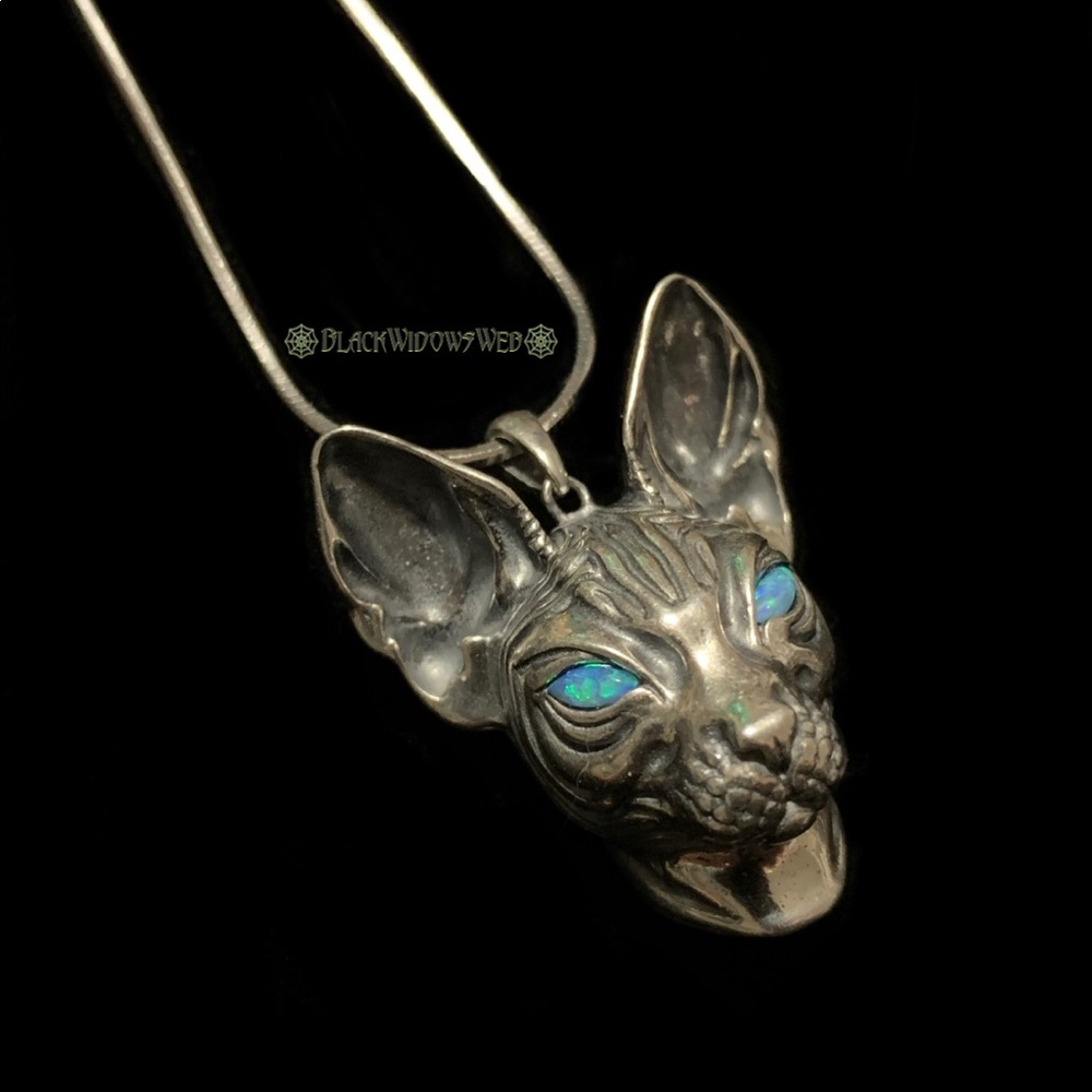 Custom made Bastet pendant Sterling Silver w/chain
